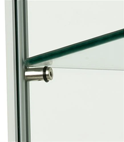 37" Glass Display Case W/5 Shelves, 2 Top Lights, Hidden Wheels & Hinged Door - Black - Image 5