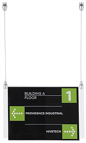 11 X 8.5 Ceiling Sign Holder With 16-foot Steel Cable - Clear - Image 4