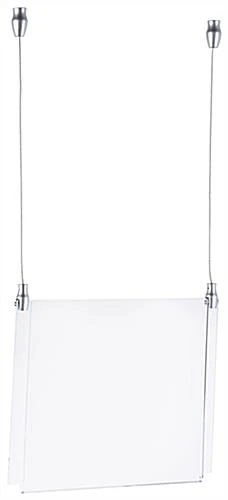 11 X 8.5 Ceiling Sign Holder With 16-foot Steel Cable - Clear