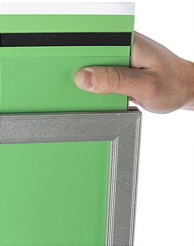 24x36 Poster Floor Stand, 4"/8.5"w, 3/5 Pockets, Double Sided, Wheels - Silver - Image 4