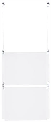(2) 11 X 8.5 Ceiling Sign Holders With 16-foot Steel Cable System - Clear - Image 3