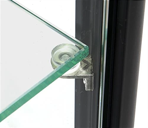 Portable Display Case W/Top & Side Lights, Locking Hinged Door, Carrying Case - Black - Image 5