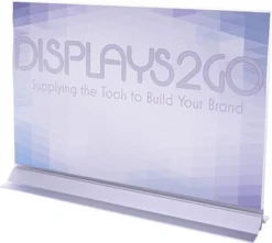 17 X 11 Sign Holder With Adhesive Bottom, Frameless Landscape Design - Clear