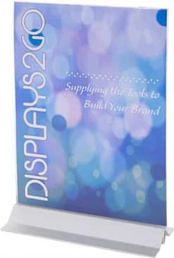 8.5 X 11 Sign Holder With Adhesive Bottom, Frameless Portrait Design - Clear