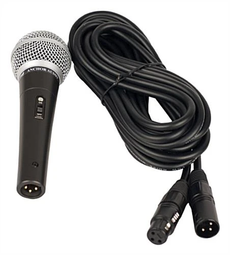 Anchor Audio Handheld Wired Microphone, 20 Ft Cable - Black