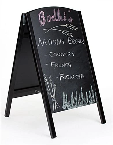 21 X 34 Write-On Board A-Frame, Chalk & Wet Erase, Double Sided - Black - Image 3