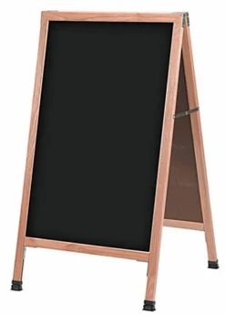 21 X 34 Write-On Board A-Frame, Chalk, Double Sided, Wood Frame - Black