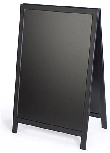 24 X 36 Write-On Board A-Frame, Chalk & Wet Erase, Double Sided - Black - Image 2