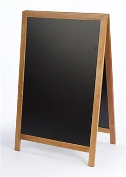 24 X 36 Write-On Board A-Frame, Chalk & Wet Erase, Double Sided, Teak Frame - Black