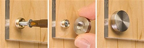 3/4" Round Stainless Steel Screw Cover Set, Includes (8) Screws & Covers - Silver - Image 3