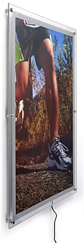 24” X 36” LED Light Box For Wall, Standoff Hardware – Silver