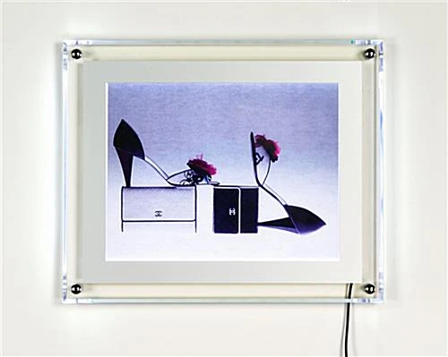 8.5 X 11 Acrylic Sign Holder For Tabletop Or Wall, LED Illuminated - Clear - Image 5