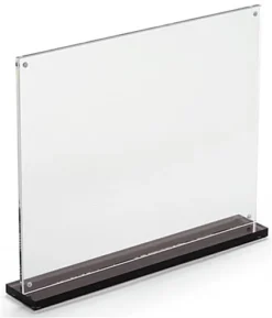 11 X 8.5 Tabletop Acrylic Sign Holder, Magnetic Closure, Smoke Base – Clear
