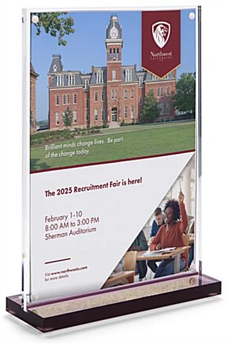 5 X 7 Tabletop Acrylic Sign Holder, Magnetic Closure, Double-Sided – Clear - Image 4