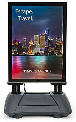 23 X 33 LED Sidewalk Sign, Double Sided, Water-Fill Base, Custom Printing - Gray - Image 2