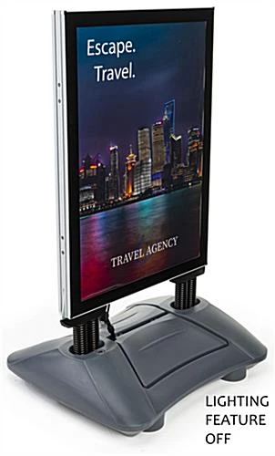 23 X 33 LED Sidewalk Sign, Double Sided, Water-Fill Base, Custom Printing - Gray - Image 3