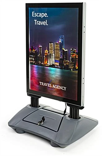 23 X 33 LED Sidewalk Sign, Double Sided, Water-Fill Base, Custom Printing - Gray - Image 4