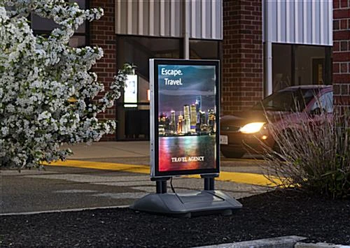 23 X 33 LED Sidewalk Sign, Double Sided, Water-Fill Base, Custom Printing - Gray - Image 12