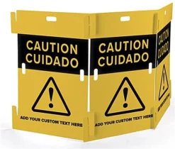 93" X 42" Interlocking Crowd Control Barrier W/ Pre-Printed Caution Graphics - Yellow