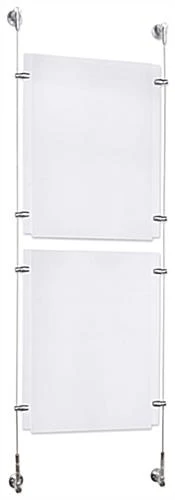 (2) 11 X 17 Sign Holders With Wall Mount Cable - Clear