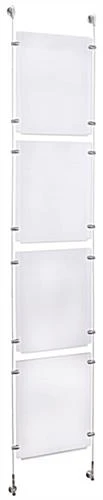 (4) 11 X 17 Sign Holders With Wall Mount Cable - Clear