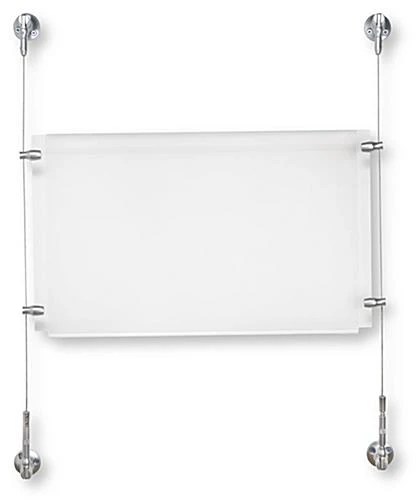 17 X 11 Sign Holder With Wall Mount Cable - Clear - Image 3