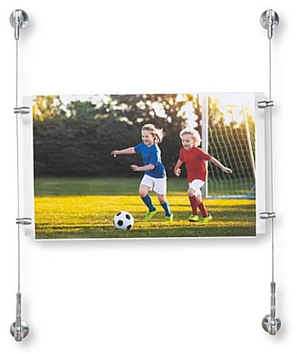 17 X 11 Sign Holder With Wall Mount Cable - Clear - Image 4