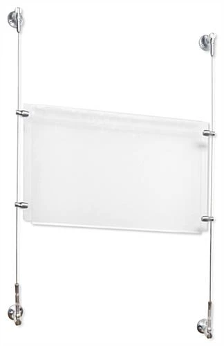 17 X 11 Sign Holder With Wall Mount Cable - Clear