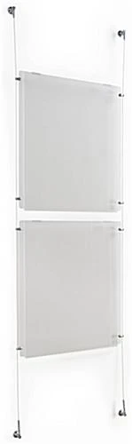 (2) 22 X 28 Sign Holders With Wall Mount Cable - Clear