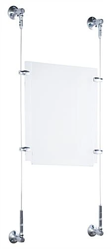 8.5 X 11 Sign Holders With Wall Mount Cable - Clear