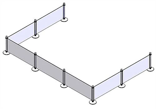 Café Barrier With (7) Post Configuration & Full Color Graphics - Single Sided - Image 6