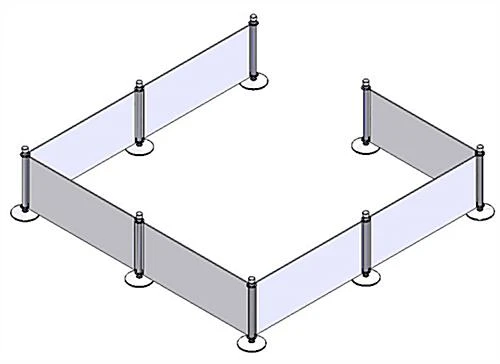 Café Barrier System W/ 7 Custom Banners (1 Color Printing) & 8 Stanchions - Black - Image 5