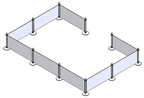 Café Barrier System W/ 9 Custom Banners (1 Color Printing) & 10 Stanchions - Black - Image 5
