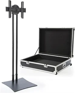 Portable TV Stand W/ Rotating Bracket Fits Monitors 32”-70”, Travel Case - Black
