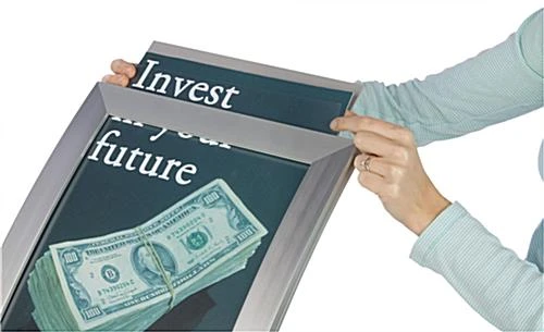 11 X 17 Menu Stand For Floor, Top Insert, C-shaped Curve - Silver - Image 2