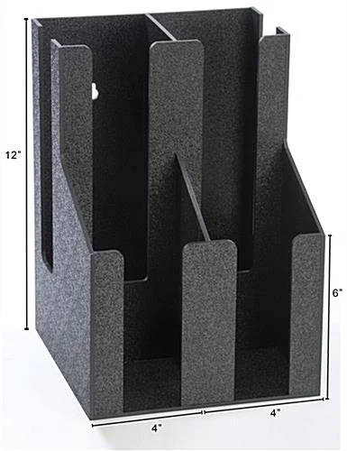 Cup & Lid Organizer, 4 Compartments, Tabletop Or Wall Mount - Black - Image 3