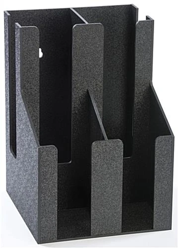 Cup & Lid Organizer, 4 Compartments, Tabletop Or Wall Mount - Black - Image 2