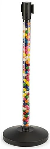 QueuePole.Economy 41.5" Clear Stanchion Post With 6.5' Black Retractable Belt - Image 8