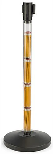 QueuePole.Economy 41.5" Clear Stanchion Post With 6.5' Black Retractable Belt - Image 10