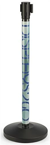 QueuePole.Economy 41.5" Clear Stanchion Post With 6.5' Black Retractable Belt - Image 6