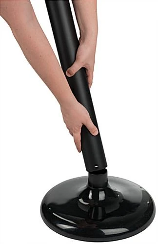 QueuePole.Outdoor Black Stanchion Post With 6.5’ Black Linked Chain - Image 5