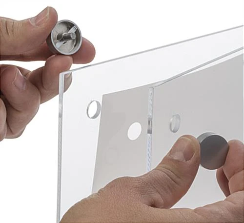 Workshop Series 11” X 17” Acrylic Sign Holder With Silver Standoffs - Clear - Image 3