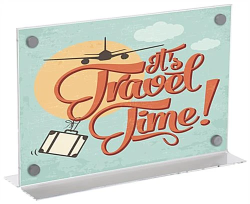 Workshop Series 17” X 11” Acrylic Sign Holder With Silver Standoffs - Clear - Image 2