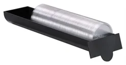 Tiered Cup Lid Dispenser Chute, 4 Shelves - Black