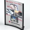 8.5 X 11 Sign Holder For Tabletop With Concave Design, Top Insert - Black