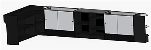 Black Retail Counter Configuration W/ 6 Components, Custom Printed Graphic Panels - Image 3