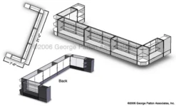 Store Counter Configurations W/ 9 Components, Black Finish & Adjustable Glass Shelves