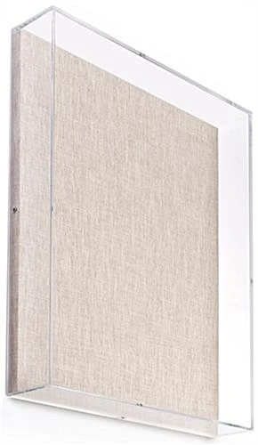 16 X 20 Wall Mounted Exhibit Case W/ Linen Backing, Acrylic Vitrine - Tan - Image 2