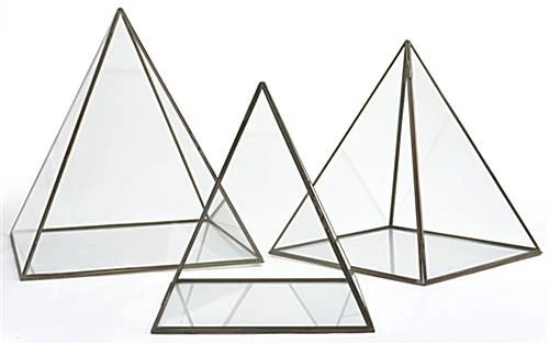 12 X 15 Medium Glass Pyramid Display Case With Copper Frame - Clear - Image 6