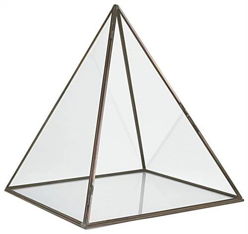 12 X 15 Medium Glass Pyramid Display Case With Copper Frame - Clear - Image 2